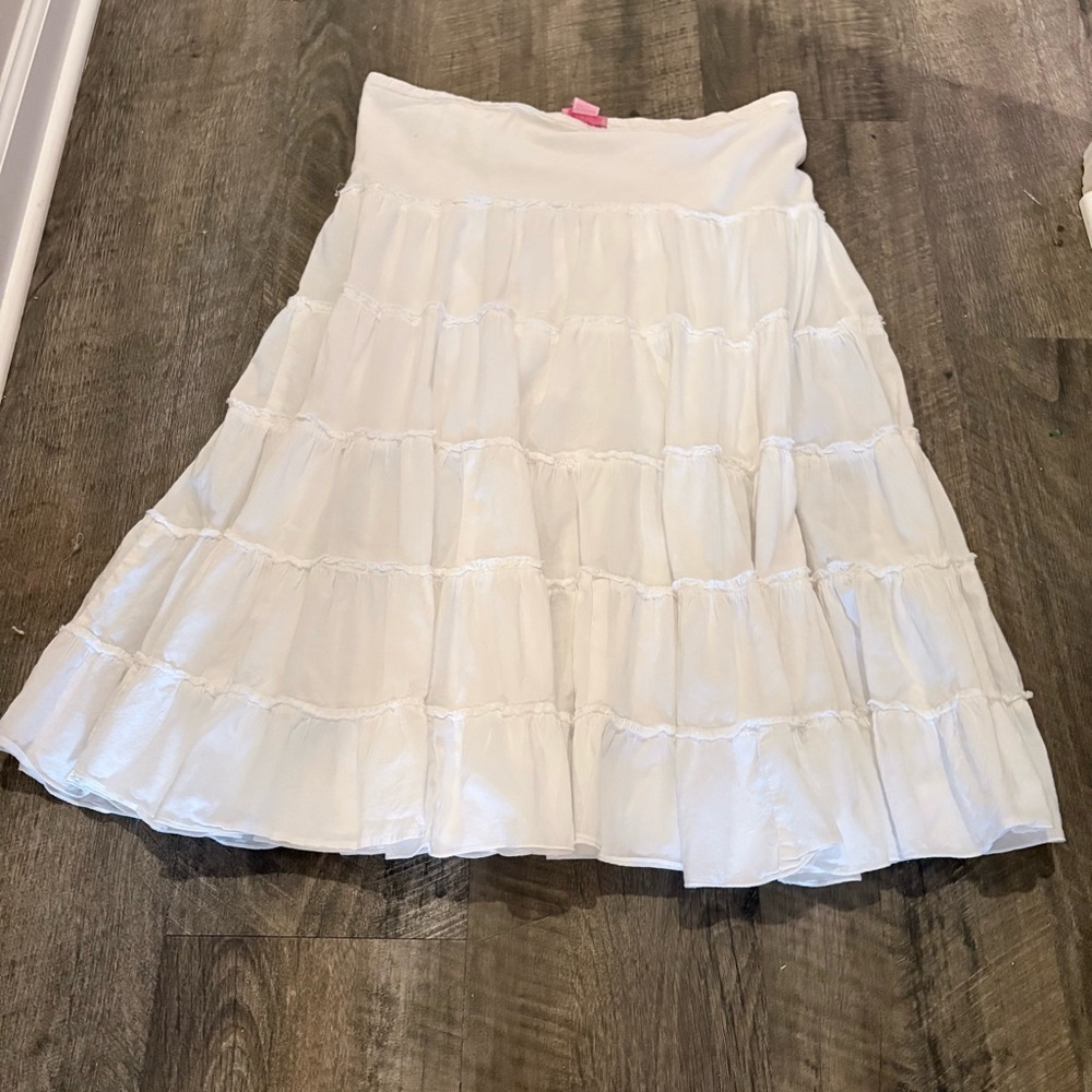 Scout White Tiered A-Line Skirt
